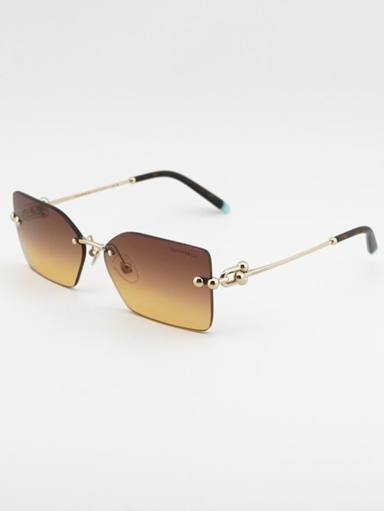 Tiffany & Co TF3088 618978 Sunglasses Pale Gold Rectangle Frame main image 7